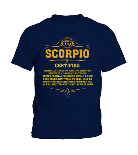 Scorpio Certified TShirt Scorpio Shirt For Birthday Kids T-Shirt