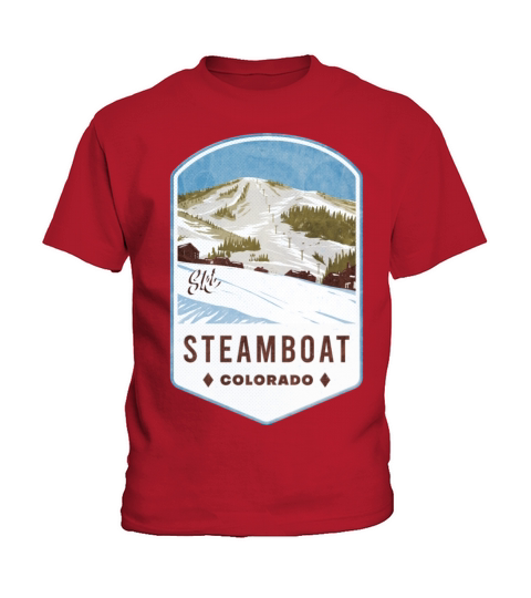 Steamboat Colorado Ski Badge Kids T-Shirt
