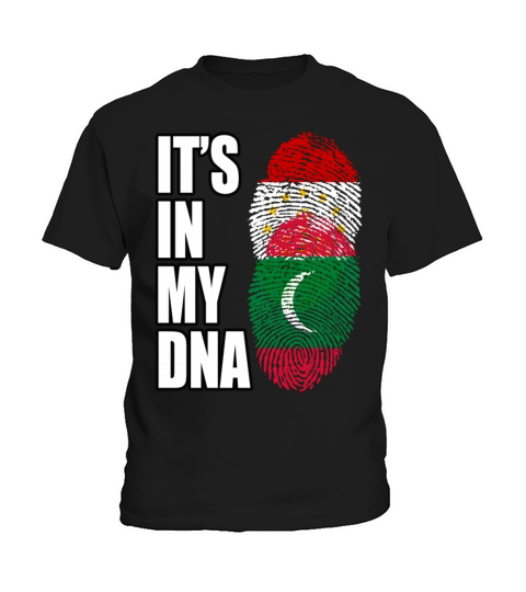 Tajikistani And Maldivian Vintage Heritage DNA Fla Kids T-Shirt