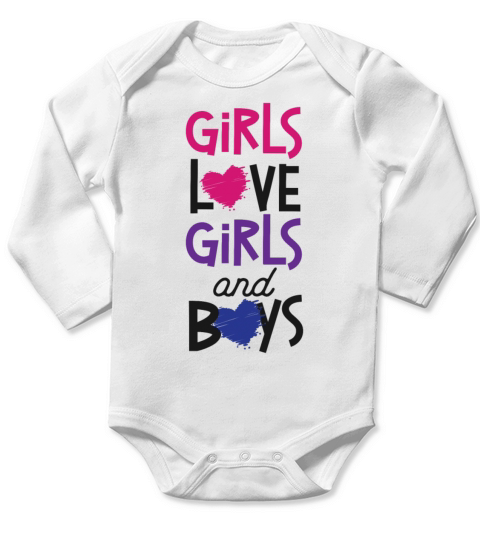Bisexual Bi Pride Flag Girls Love Long Sleeve Baby One-Piece