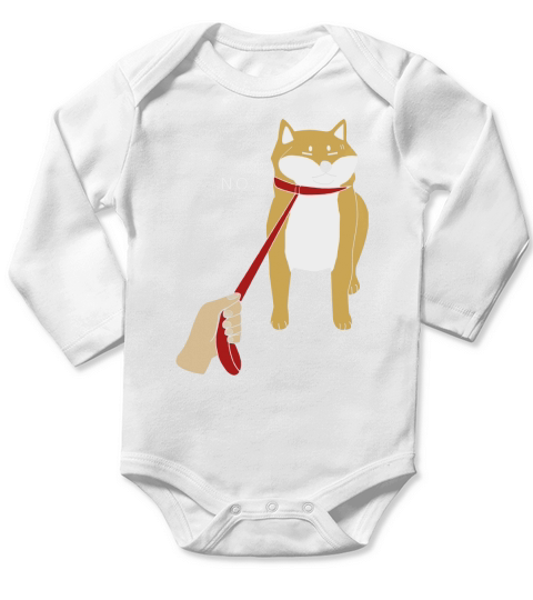 CUTE SHIBA INU SHIRT NOPE - DOGE MEME T-SHIRT B Long Sleeve Baby One-Piece