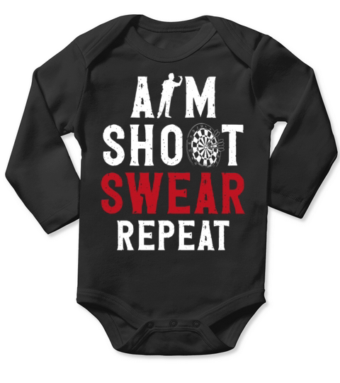 Darts Board Vintage Aim Shoot Long Sleeve Baby One-Piece