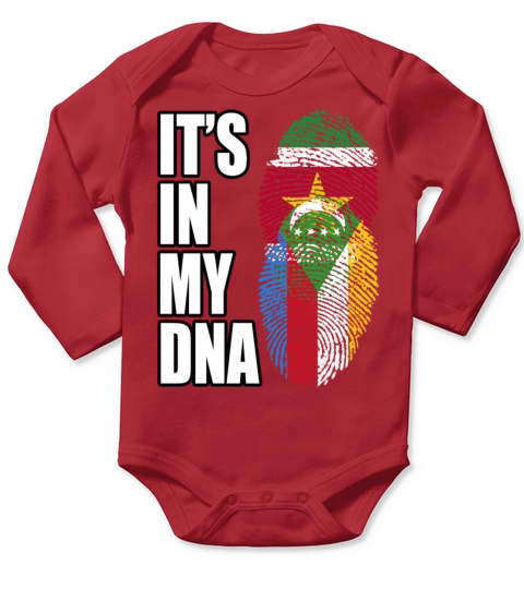 Surinamese And Congolese Vintage Heritage DNA Flag Long Sleeve Baby One-Piece