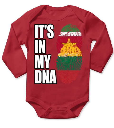 Surinamese And Lithuanian Vintage Heritage DNA Fla Long Sleeve Baby One-Piece