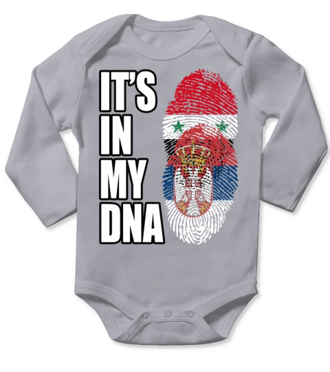 Syrian And Serbian Vintage Heritage DNA Flag Long Sleeve Baby One-Piece