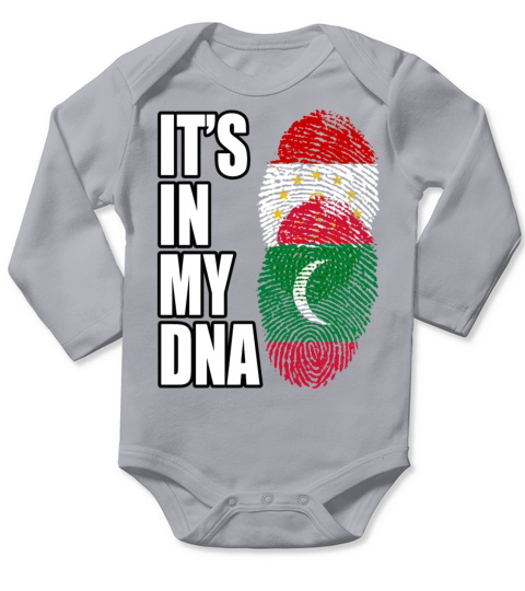 Tajikistani And Maldivian Vintage Heritage DNA Fla Long Sleeve Baby One-Piece