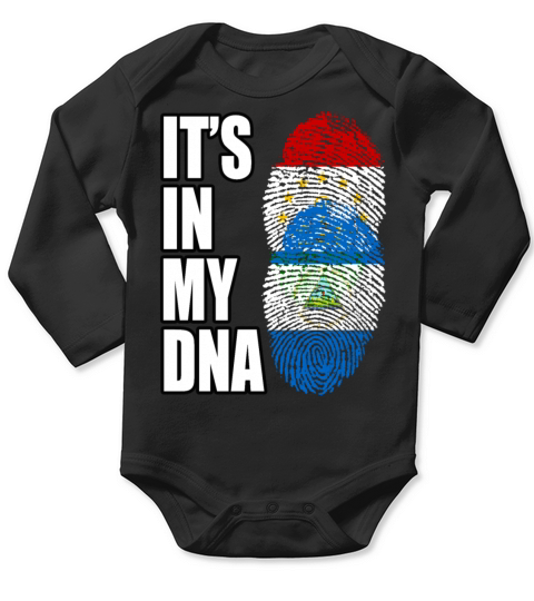 Tajikistani And Nicaraguan Vintage Heritage DNA Fl Long Sleeve Baby One-Piece