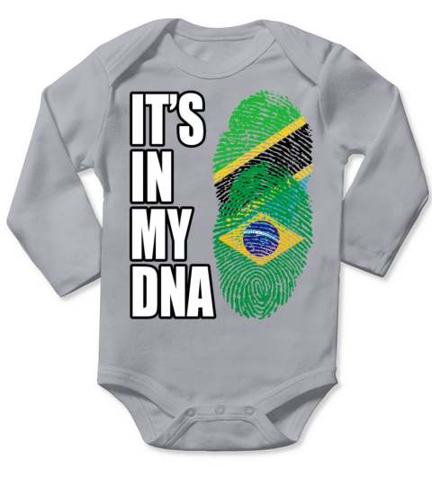 Tanzanian And Brazilian Vintage Heritage DNA Flag Long Sleeve Baby One-Piece
