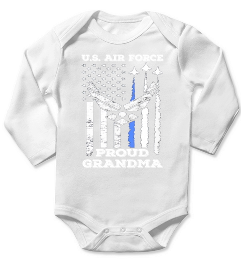 US Air Force Proud Grandma shirt Long Sleeve Baby One-Piece