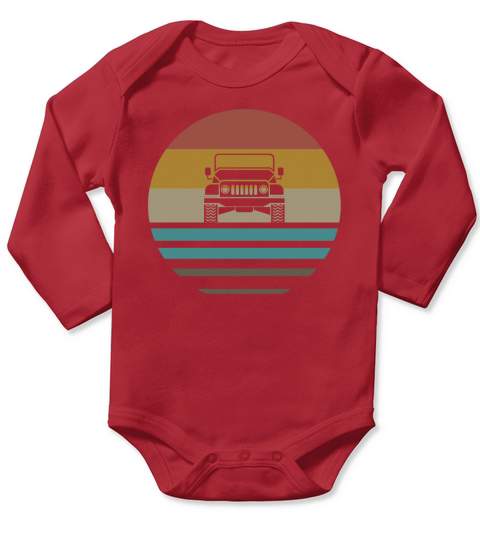 Vintage Jeeps Retro 70s Distressed Off Road Long Sleeve Baby One-Piece