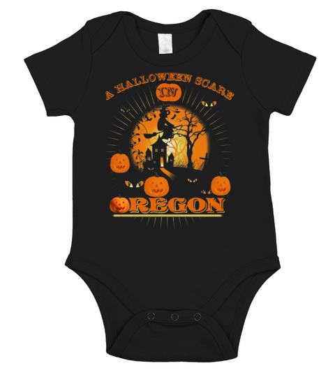 A Halloween Scare In Oregon Moon Halloween Shirt Short Sleeve Baby One-Piece