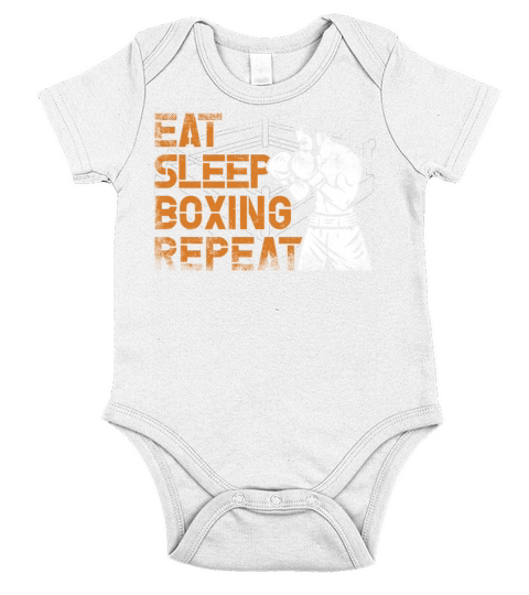 Boxing Vintage Eat Sleep Boxing Short Sleeve Baby One-Piece