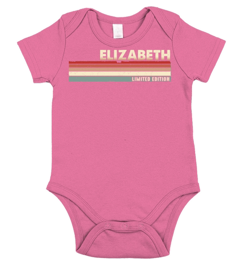 Elizabeth Funny Retro Vintage Name Surname 80s 90s Short Sleeve Baby One-Piece