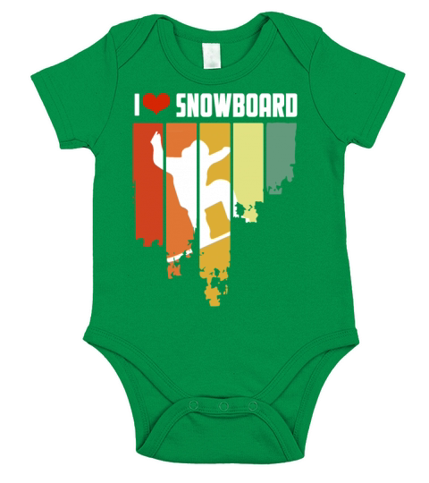 I Love Snowboard Vintage Edition Short Sleeve Baby One-Piece