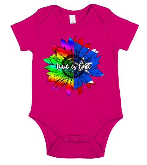 Love Is Love LGBT Gay Pride Funny Rainbow Puerto Rico Flag 2020 Short Sleeve Baby One-Piece
