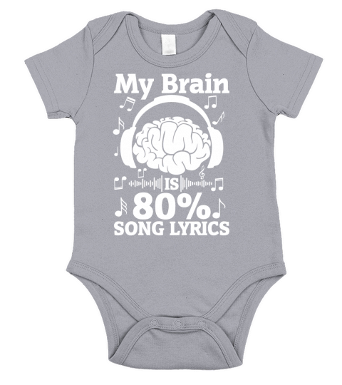 My brain is 80 song lyrics Short Sleeve Baby One-Piece