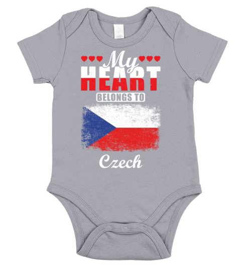 My Heart Belongs to Czech Short Sleeve Baby One-Piece