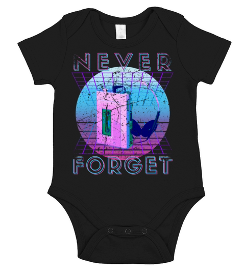 Never Forget Retro 80s 90s Nostalgia Short Sleeve Baby One-Piece