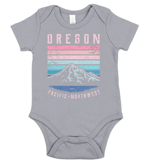 Oregon Retro Portland Northwest Vintage Short Sleeve Baby One-Piece