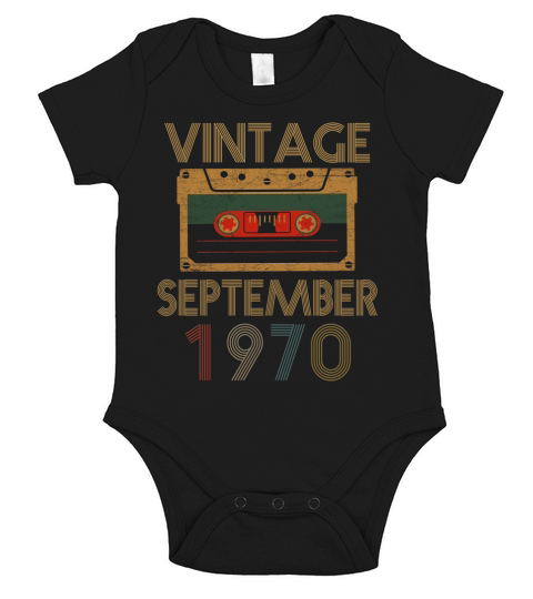 vintage september 1970 Short Sleeve Baby One-Piece