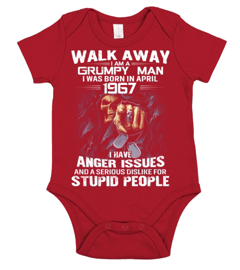 Walk Away I was born in April 1967 Short Sleeve Baby One-Piece