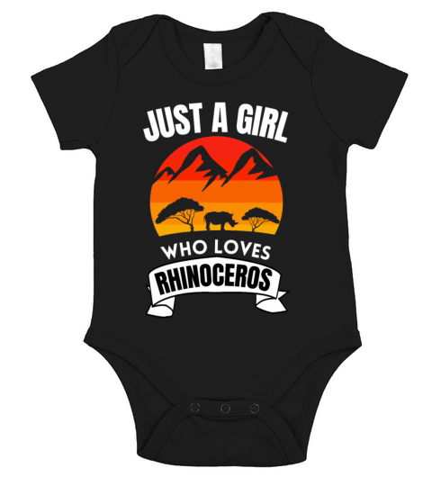 Women Africa Animal Girl Gift Retro Rhinoceros Short Sleeve Baby One-Piece