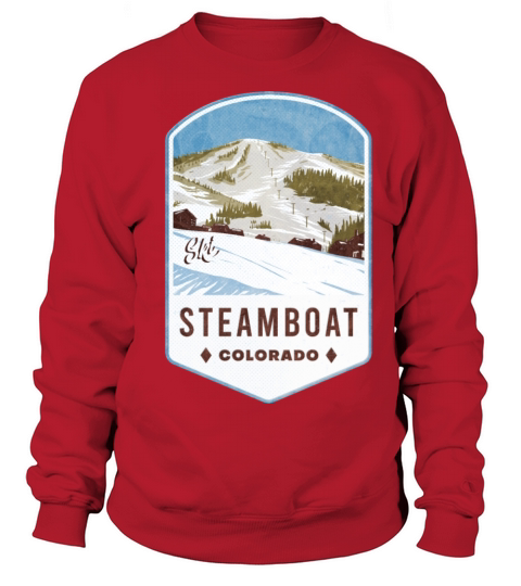 Steamboat Colorado Ski Badge Sweatshirt Unisex