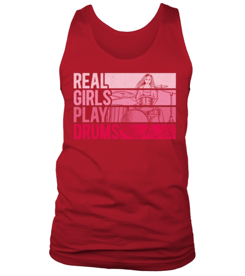 Drummer Drum Set Girl Vintage Real Tank Top Unisex