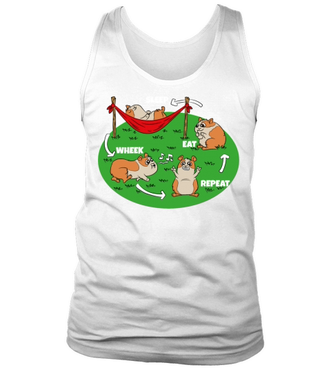 Eat Sleep Wheek Repeat Guineapig Circle Tank Top Unisex