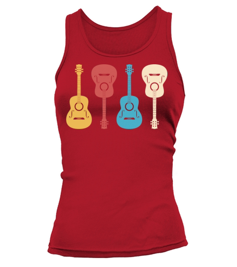 Vintage Guitar Guitarist Band Lover Playing Music Tank top Woman