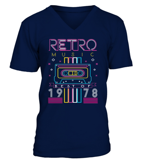 Best Of 1978 Retro Cassette Vintage Birthday V-Neck T-shirt