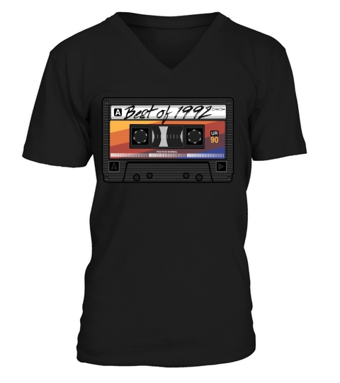 Best Of 1992 Mixtape Cassette Music Mix 90s Party V-Neck T-shirt