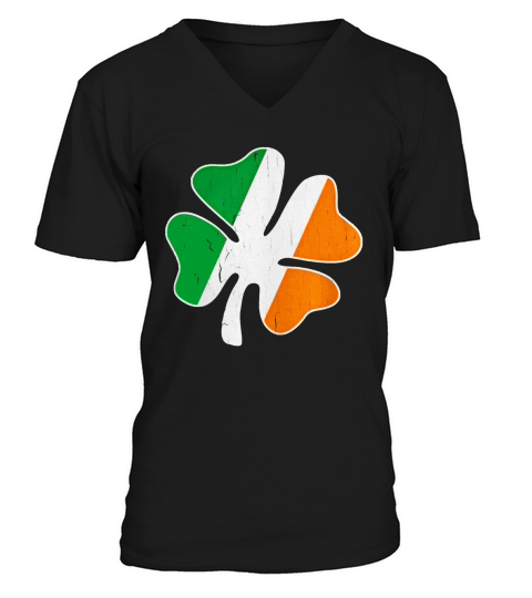 Big Vintage IRISH Flag Shamrock T-Shirt V-Neck T-shirt