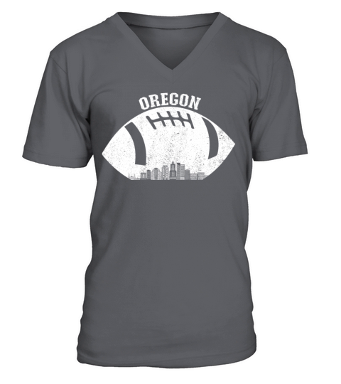 Portland Skyline Football Fan Vintage Oregon V-Neck T-shirt