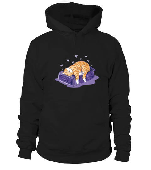 Funny Cat on a Bag Vacation Holiday Hoodie Unisex
