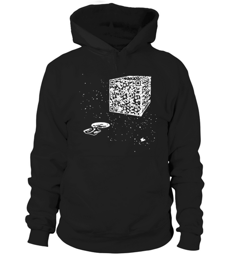 Official we are the borg resistance is futile space qr code men t-shirt Hoodie Unisex