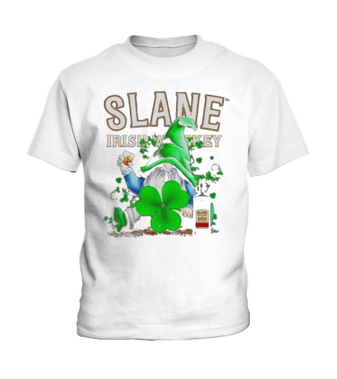 Gnome and Slane Irish Whiskey shamrock St Patrick’s Day shirt Kids T-Shirt