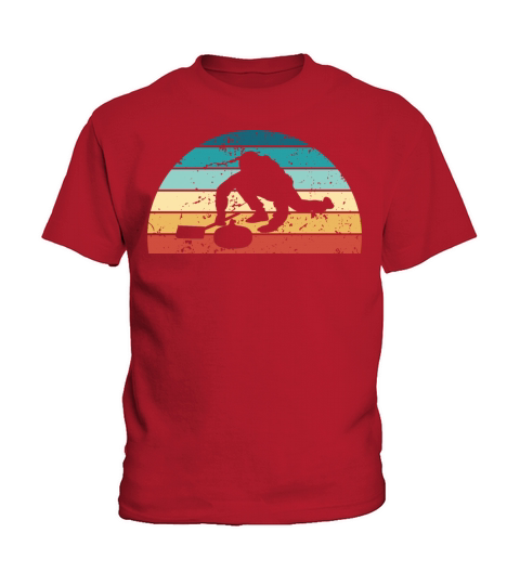 Retro Curling Sunset Vintage sports Sunrise Kids T-Shirt