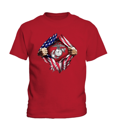 United States Marine Corps American flag shirt Kids T-Shirt