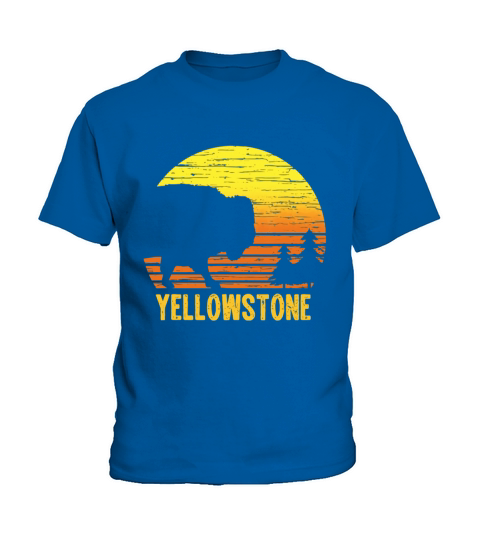 Vintage Yellowstone National Park Retro Travel shirt Kids T-Shirt