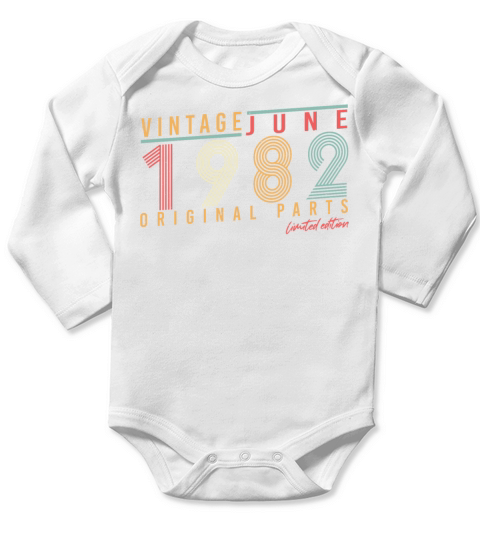 40 Years In June 1982 Long Sleeve Baby One-Piece