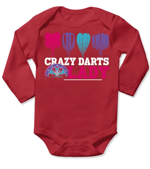 Darts Board Girl Vintage Crazy Long Sleeve Baby One-Piece