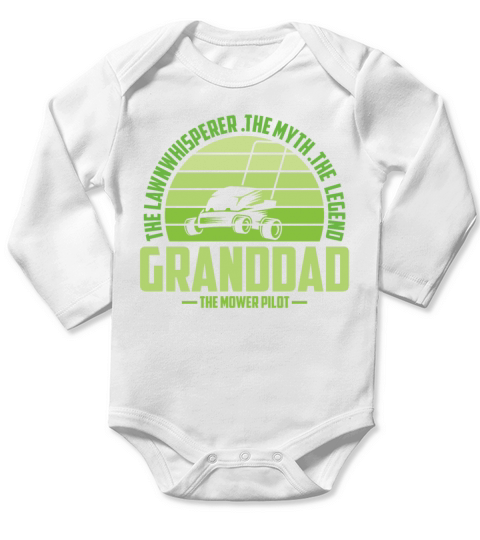Funny Granddad Lawn Mowing Shirt Lawn Mower Mow Su Long Sleeve Baby One-Piece