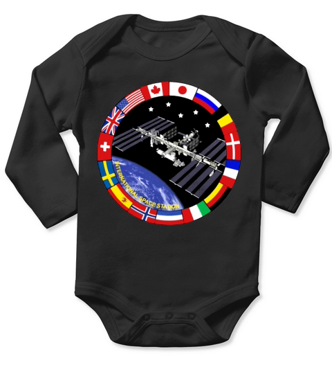 International Space Station T-Shirt NASA ISS Flag Logo Long Sleeve Baby One-Piece