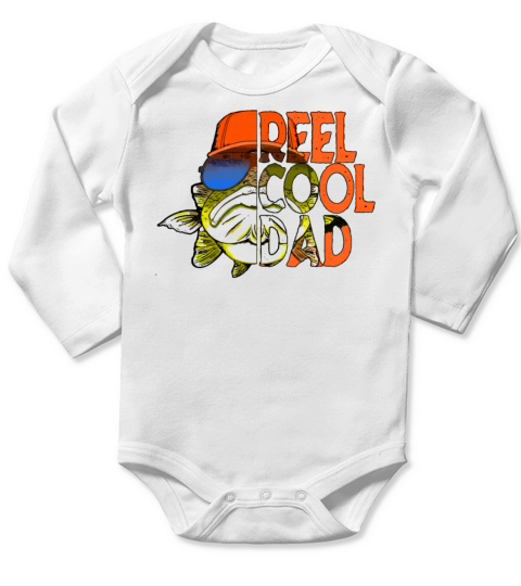 Reel Cool Dad Fishing Sunglasses Fathers Day Long Sleeve Baby One-Piece