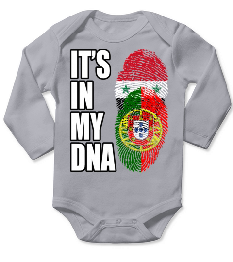 Syrian And Portuguese Vintage Heritage DNA Flag Long Sleeve Baby One-Piece