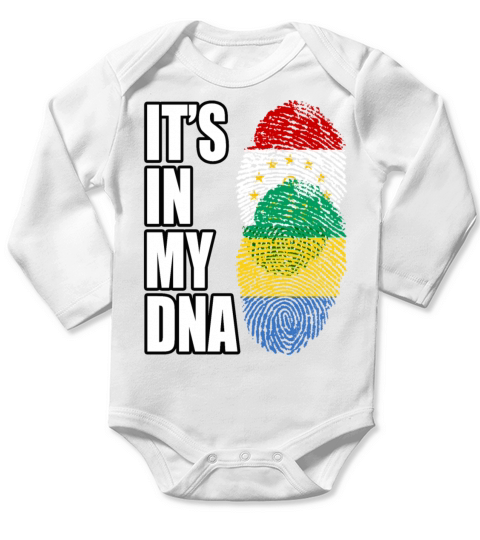 Tajikistani And Gabonese Vintage Heritage DNA Flag Long Sleeve Baby One-Piece