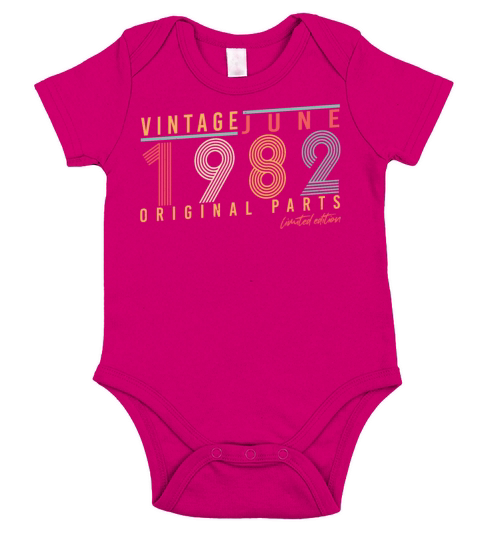 40 Years In June 1982 Short Sleeve Baby One-Piece