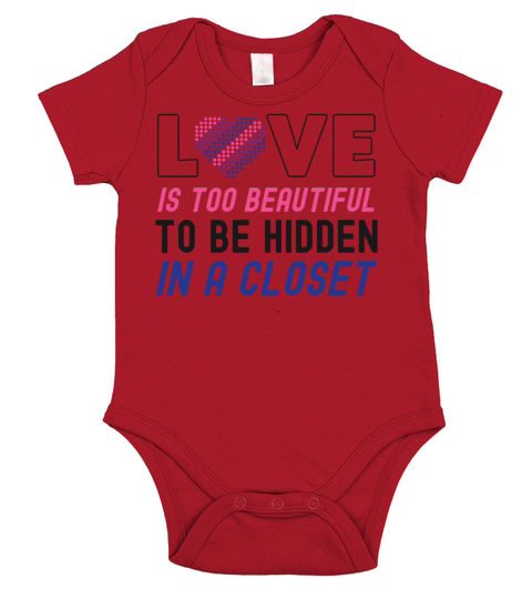 Bisexual Bi Pride Flag Heart Love Short Sleeve Baby One-Piece
