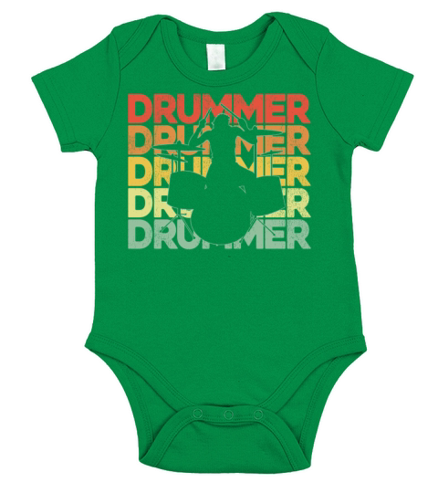 Drummer Drum Set Retro Vintage Short Sleeve Baby One-Piece